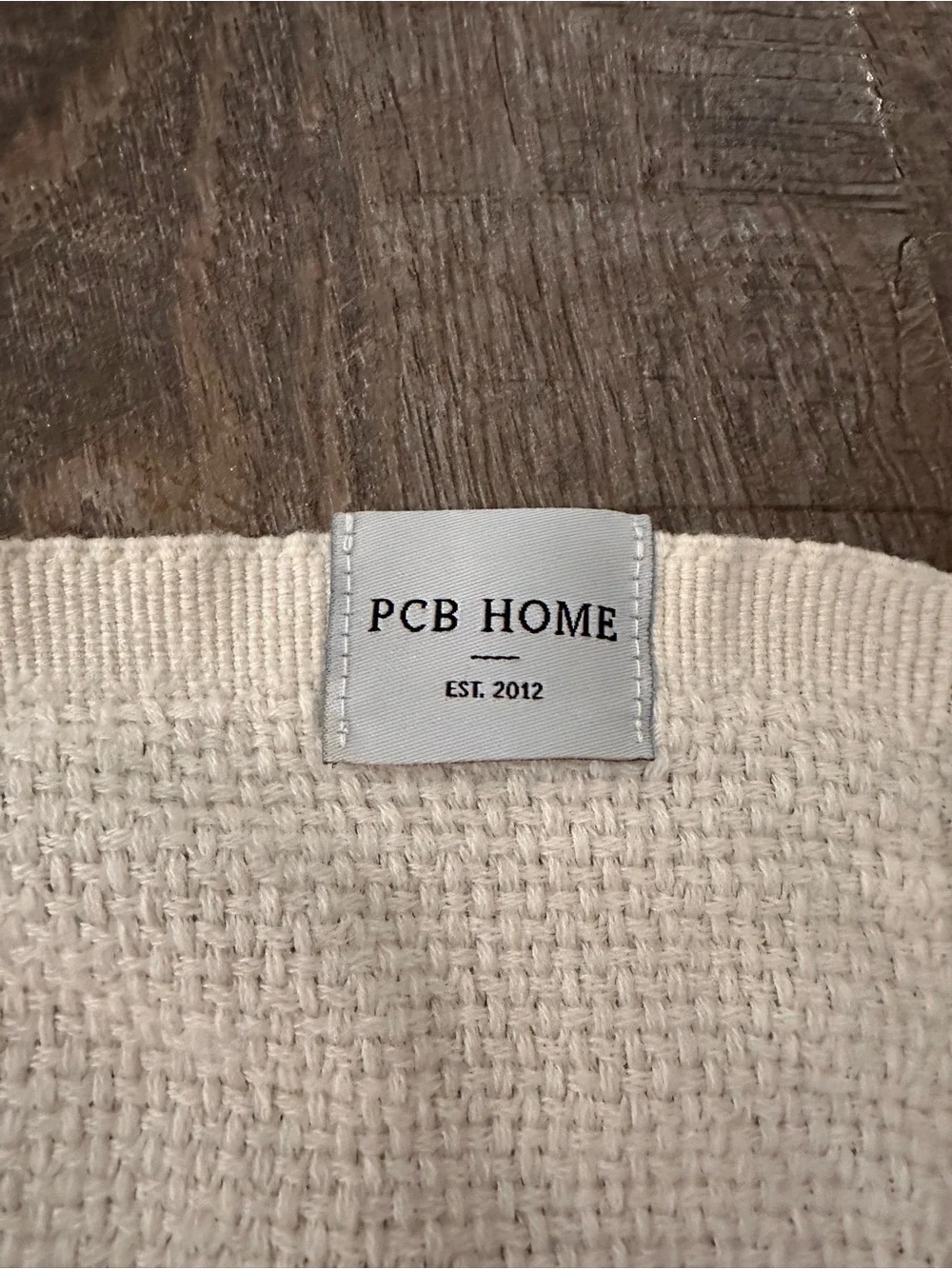 Cream 'Home' Decorative Cotton Throw